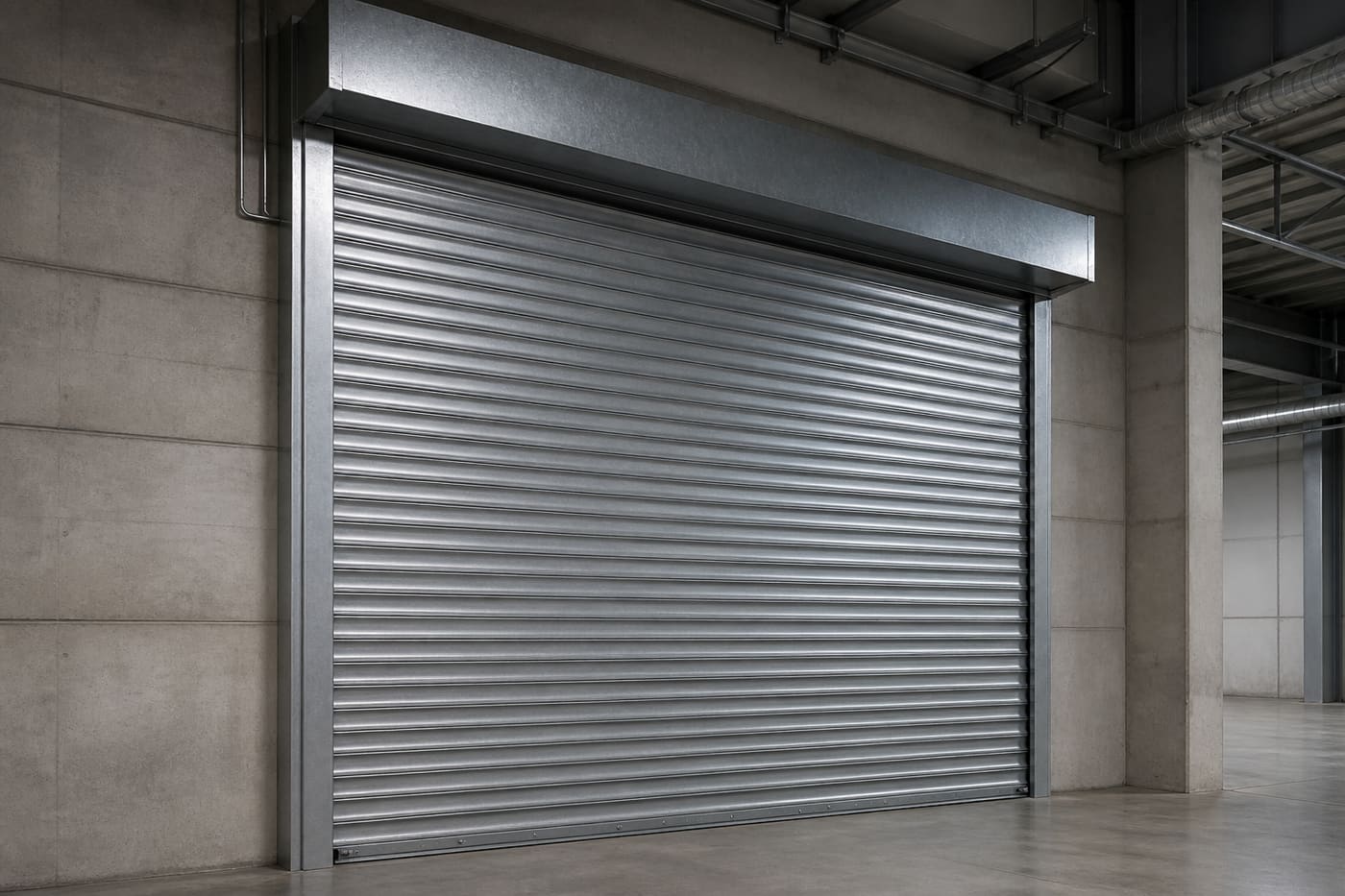 Çelik sarmal yangın kepengi — fabrika açıklığında galvanizli fire shutter uygulaması