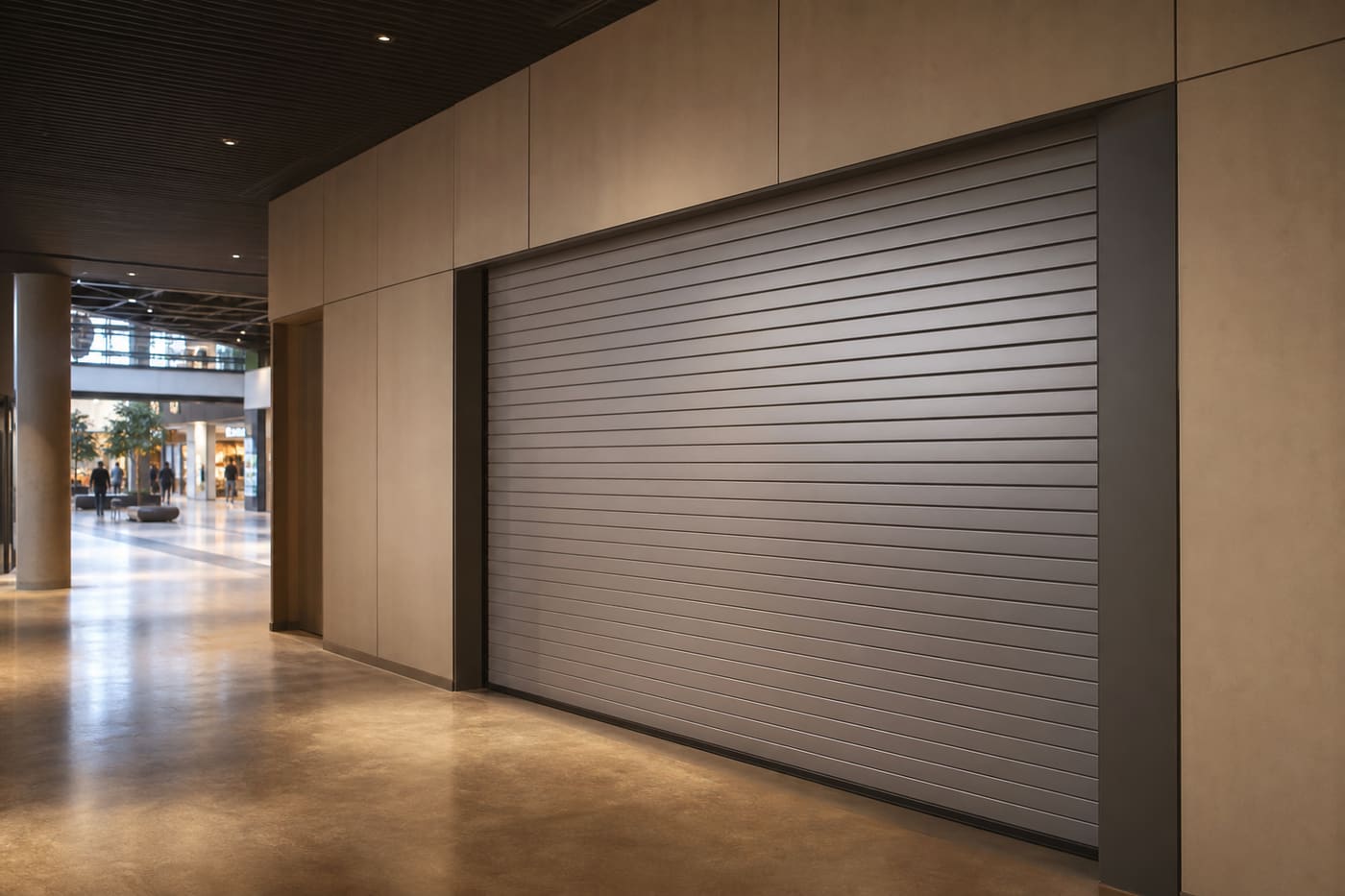 EI60 yangın kepengi — ticari koridorda 60 dakika dayanımlı fire shutter